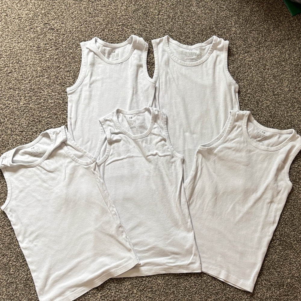 H&M kids boys undershirts ser of 5 size 8/10